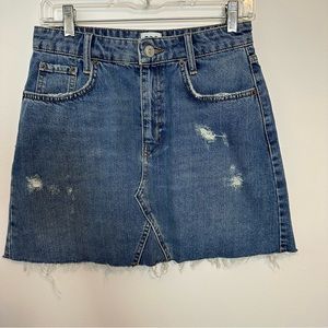 Urban Outfitters BDG frayed hem jean skirt